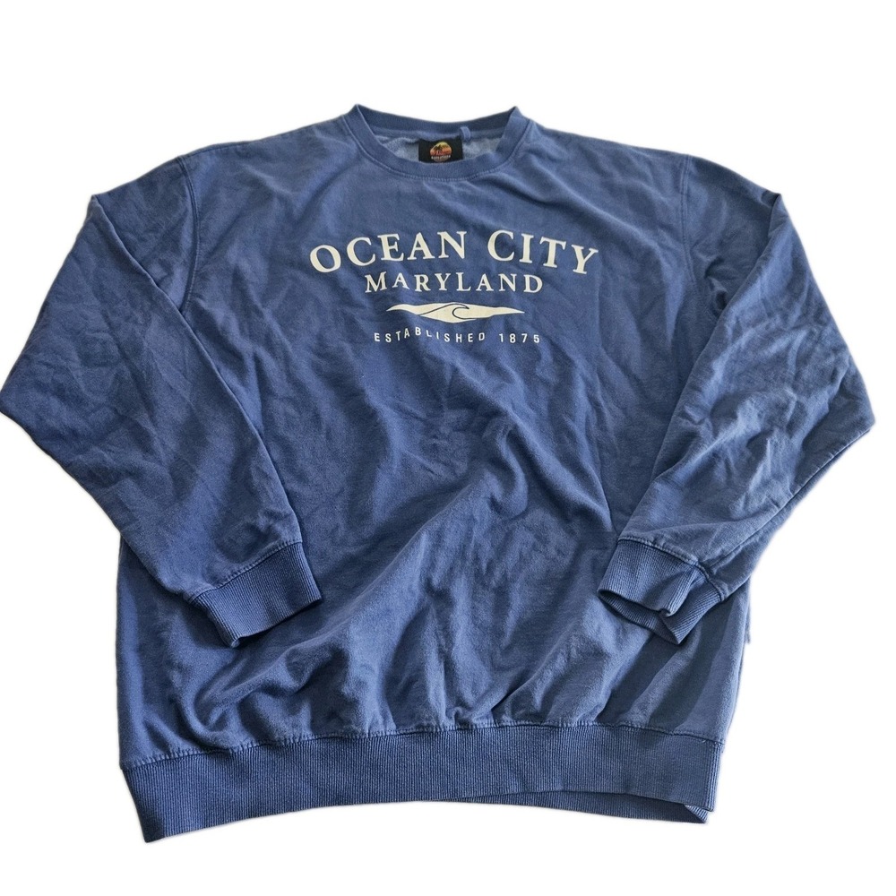 Ocean City Sweatshirt | Ocean City Maryland Crewneck Sweatshirt Blue Pullover XL